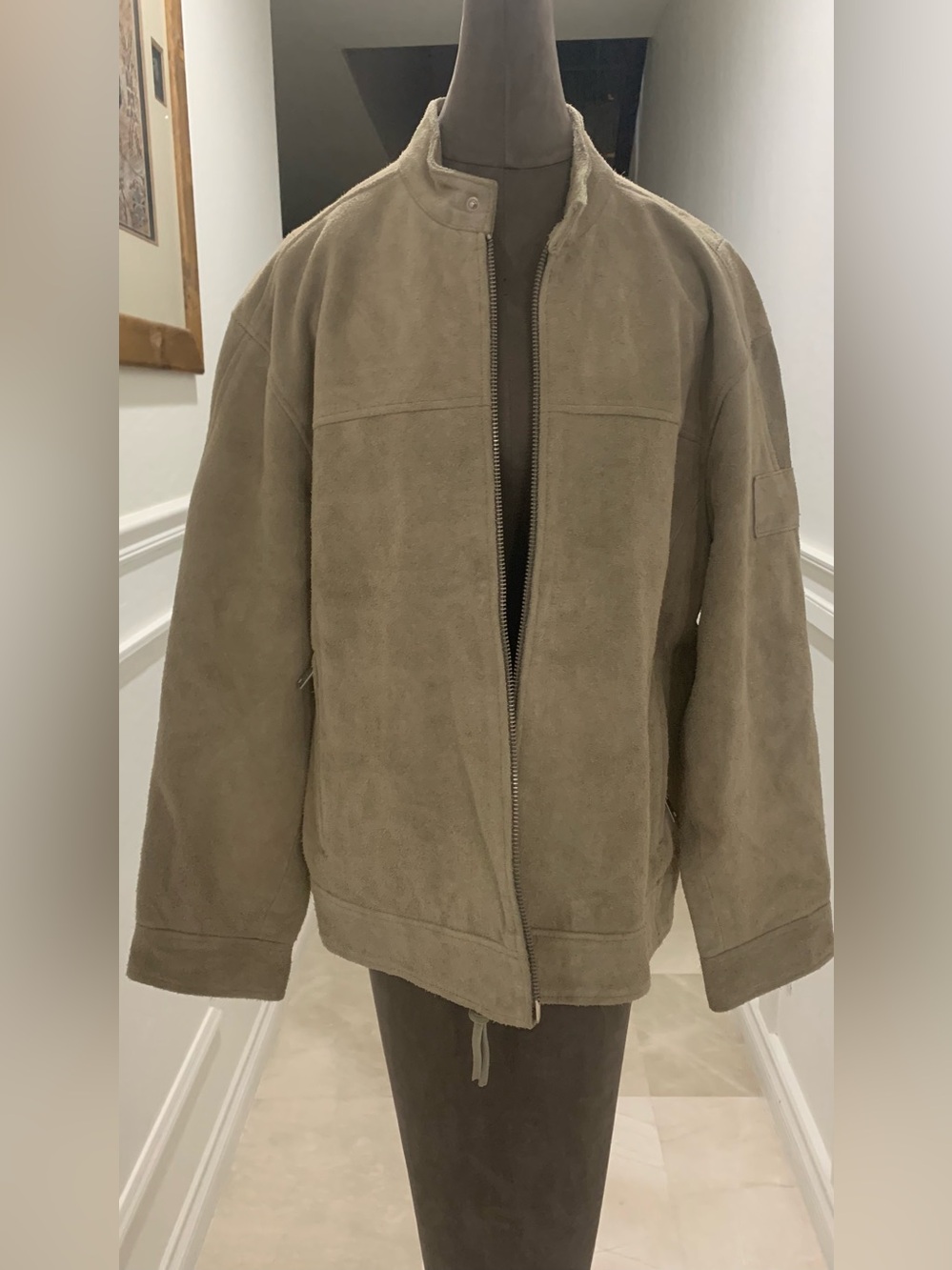 AllSaints Felix Suede Racer Jacket Size Large
